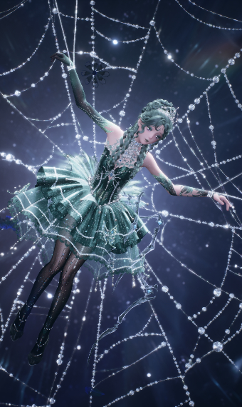 The emerald spider caught in her own web image