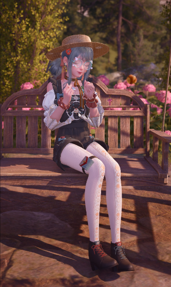 resting in the flowers image