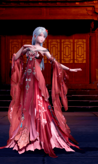 My chinese red lotus inspired outfit image