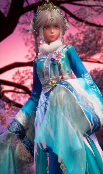 Cyan Blossom in the Winter image
