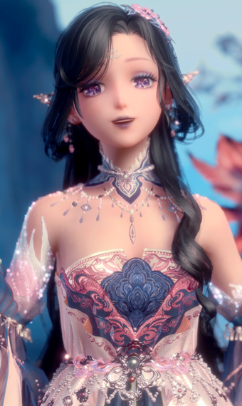 Pink Purple Sleeves Dress image