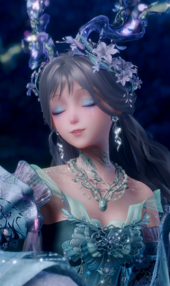 Blue Purple Sleeves Dress image
