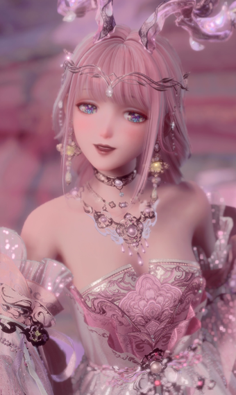 Pink Short Dress Horns image