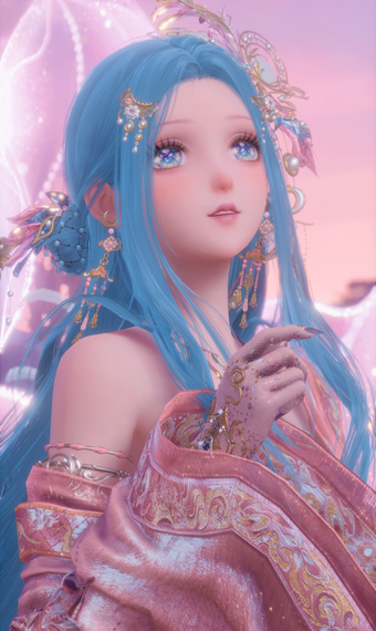 Pink Long Dress Sleeves image