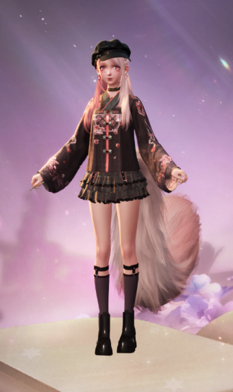black and pink outfit image