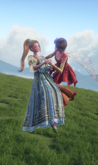 poucelina and cornelius. (first outfit.) image