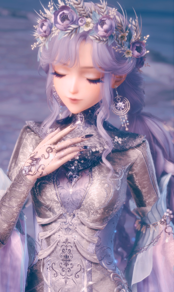 Purple Blue Flower Sleeves image