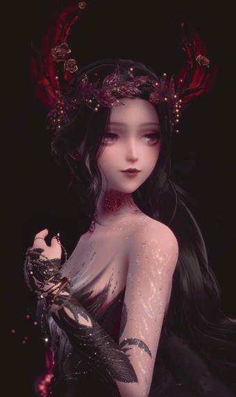 Dark Red Horn Wings image