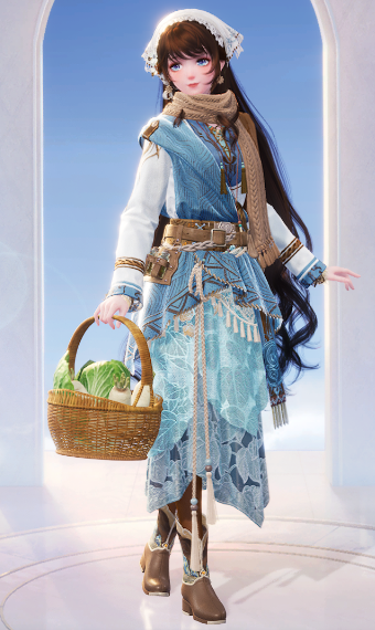 Winter village girl image