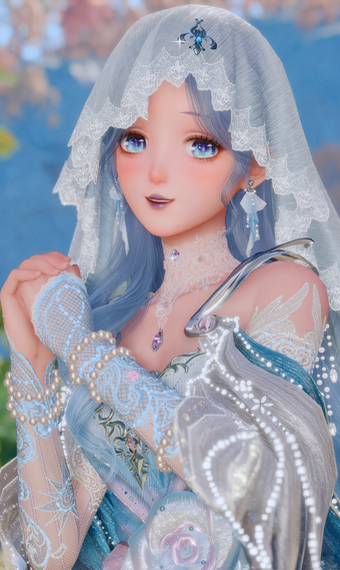 Pink Blue Veil Dress image