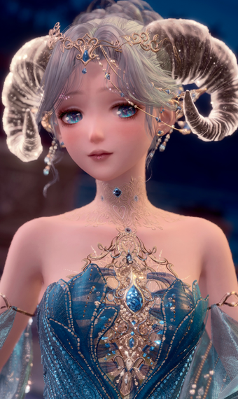 Blue Gold Horn Dress image