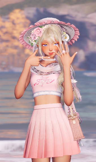 Pink + white image