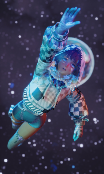 Floating through space image