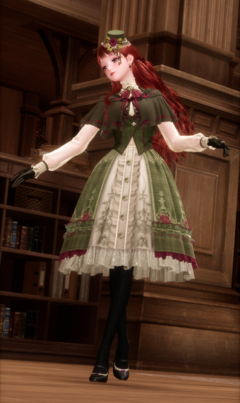 green victorian - classic lolita image