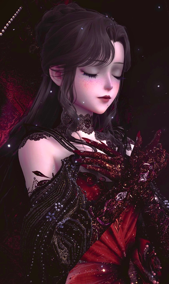 Red Black Flower Dress image