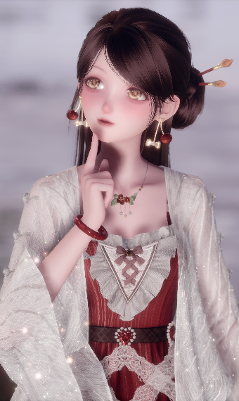 lady in red. image
